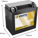 AUX14 Varta Dynamic AGM Auxiliary Car Battery 13Ah